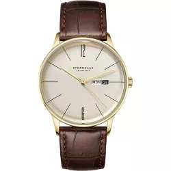STERNGLAS Berlin 38 Quartzuhr mit Tag und Datum gold