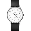 STERNGLAS Naos 38 Automatikuhr weiss Stahl Leder schwarz