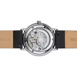 STERNGLAS Naos 38 Automatikuhr weiss Stahl Leder schwarz