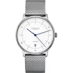 STERNGLAS Naos 38 Automatikuhr weiss Stahl Metallband