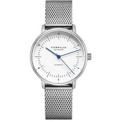 STERNGLAS Naos 33 Automatikuhr weiss Stahl Mesh