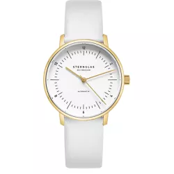 STERNGLAS Naos 33 Automatikuhr weiss Stahl vergoldet