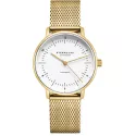 STERNGLAS Naos 33 Automatikuhr weiss Stahl vergoldet Mesh