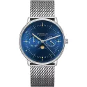 STERNGLAS Naos 38 Mondphasenuhr mit Tag und Datum blau Metallband