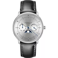 STERNGLAS Naos 38 Mondphasenuhr mit Tag und Datum silber