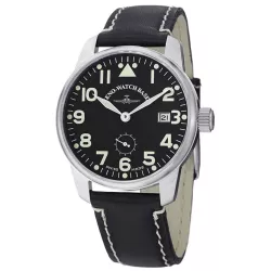 ZENO-WATCH BASEL Pilot Classic Handaufzug Fliegeruhr Wehrmachts Werk Datum