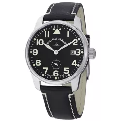 ZENO-WATCH BASEL Pilot Classic Fliegeruhr Handaufzug Wehrmachts Werk Datum