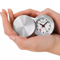 MONDAINE Travel Alarm Clock Reisewecker SBB Bahnhofsuhr Alu