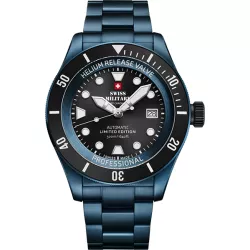 Swiss Military ProDiver 500 Automatik Taucheruhr Limited Edition blau SET