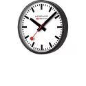 MONDAINE Wall Clock SBB Bahnhofswanduhr schwarz/weiss