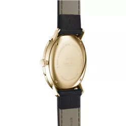 Junghans MAX BILL 38 Quartzuhr vergoldet weiss Zahlen Leder