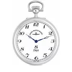 8 Tage Taschenuhr Handaufzug ZENO Sterling Silber Zahlen