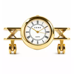 ZENO Miniaturuhr Flugzeug Quartz Tischuhr klein Messing