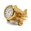 ZENO Miniaturuhr Flugzeug Quartz Tischuhr klein Messing