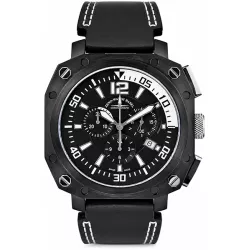 ZENO-WATCH BASEL Chronograph XL Quartzuhr Edelstahl schwarz
