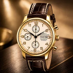 ZENO-WATCH BASEL NC Retro Chronograph vergoldet