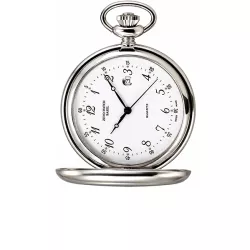 Klassik Taschenuhr Quartz chrom Datum