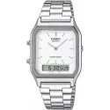 CASIO Digi-Analog Retro GMT Quartzuhr weiss
