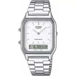 CASIO Digi-Analog Retro GMT Quartzuhr weiss