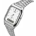 CASIO Digi-Analog Retro GMT Quartzuhr weiss