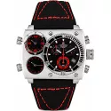 RENDEX Multitime XXL Dreizeitenuhr Chronograph Stahl