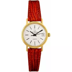 ETERNA Vintage Damen Golduhr Quartz Lederband