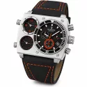 RENDEX Multitime XXL Dreizeitenuhr Chronograph Stahl