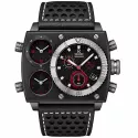 RENDEX Multitime XXL Dreizeitenuhr Chronograph Stahl schwarz