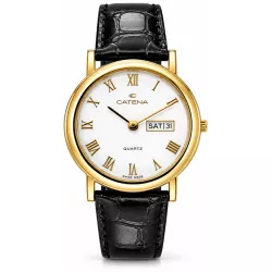 CATENA Oxford Tag und Datum Quartzuhr weiss