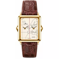 CATENA Dual-Time Quartz Zweizeitenuhr vergoldet