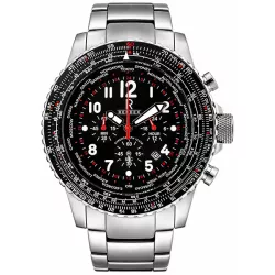RENDEX Rechenschieber Flieger Chrono mit Weltzeitanzeige Edelstahl