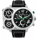 RENDEX Multitimer XXL Dreizeitenuhr Chronograph Edelstahl
