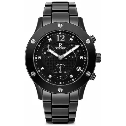 RENDEX Srews Chrono Quartzuhr Keramikband schwarz