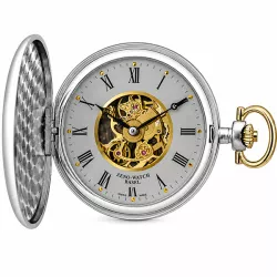 Skelett Taschenuhr Handaufzug grau