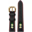 Uhrenband MICHEL JORDI Leder schwarz 20mm M
