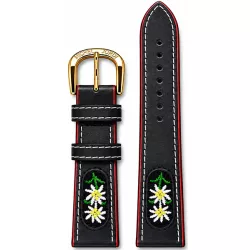 Uhrenband MICHEL JORDI Leder schwarz 20mm M
