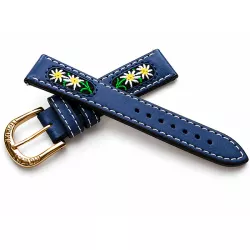 Uhrenband MICHEL JORDI Leder blau 18mm M