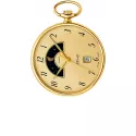 Mondphasen Taschenuhr Quartz vergoldet Zahlen