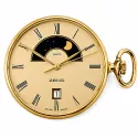 Mondphasen Taschenuhr Quartz vergoldet römisch