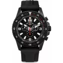 ZENO-WATCH BASEL PD Look Chronograph Quartz Edelstahl schwarz/rot