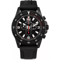 ZENO-WATCH BASEL PD Look Chronograph Quartz Edelstahl schwarz/rot