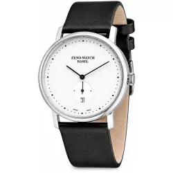 ZENO-WATCH BASEL Bauhaus Quartuhr weiss