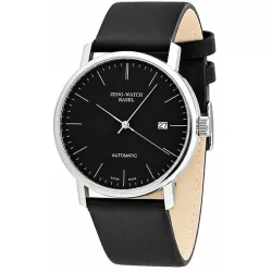 ZENO-WATCH BASEL Bauhaus Edelstahl Automatik Uhr schwarz