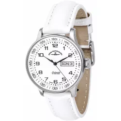 ZENO-WATCH BASEL Medium Size Day Date Automatik Uhr weiss