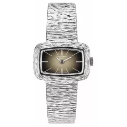 JAQUETGIRARD Silberuhr NOS Handaufzug braun