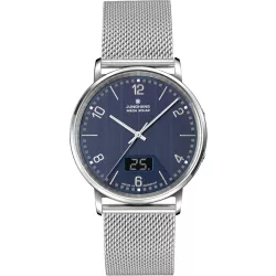 JUNGHANS Milano 39 Mega Solar Funkuhr blau Stahlband