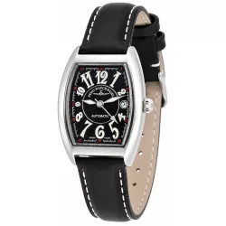 ZENO-WATCH BASEL Tonneau Lady Automatik Uhr Art-Dco schwarz