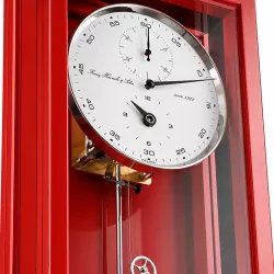 HERMLE Regulator mechanische Holz Wanduhr mit 31 Tagewerk rot