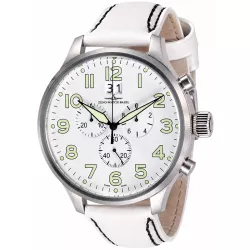 ZENO-WATCH BASEL Pilot Super Oversized XXL Chrono weiss