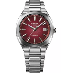 CASIO Edifice Automatik Uhr Edelstahl rot